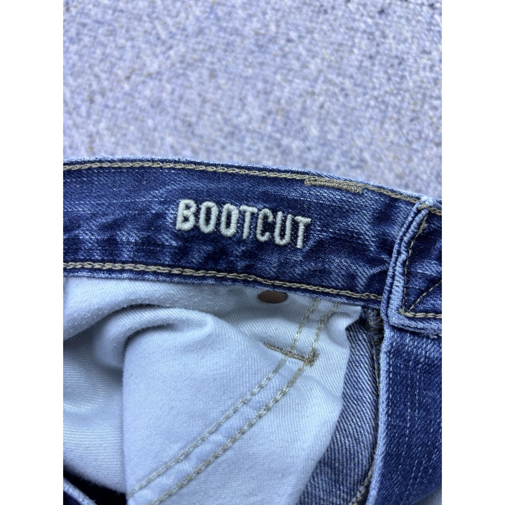 American Eagle Jeans Mens 34x30 Bootcut Medium Wash Blue Denim Distressed Pants - Picture 3 of 11
